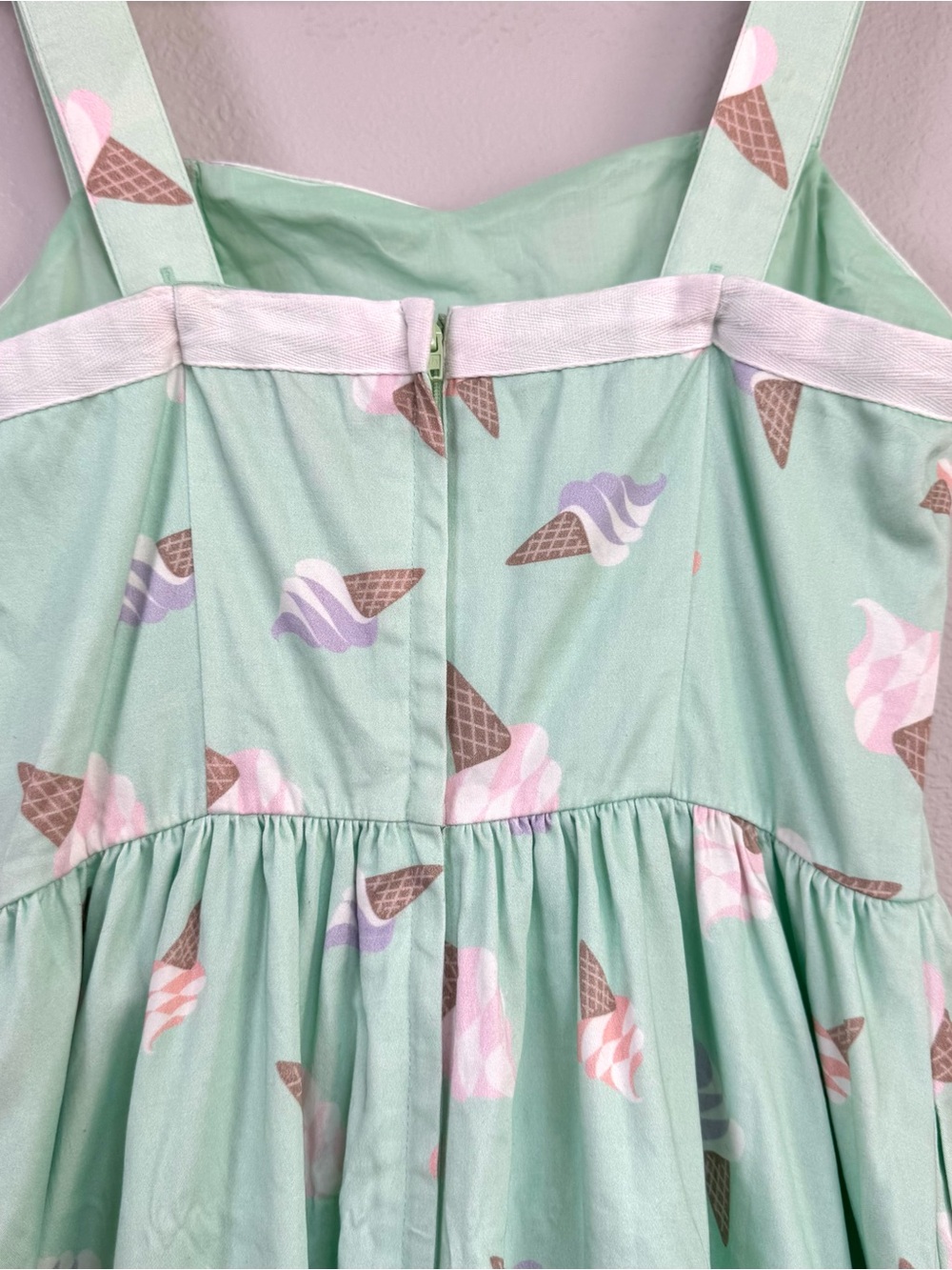 Bea & Dot ModCloth Sweetest Treat Ice Cream Cone Dress S Mint Green Pinup Retro - Picture 6 of 14